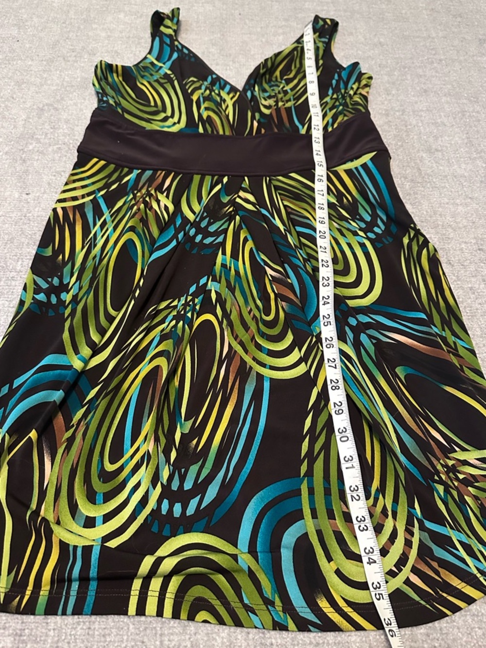 Snap Women's V-Neck Stretchy Fit & Flare Dress Size XL Y2K 90s Vintage Retro - Picture 5 of 8